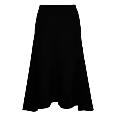 Jil Sander Crepe Textured Matt Viscose Skirt In Black