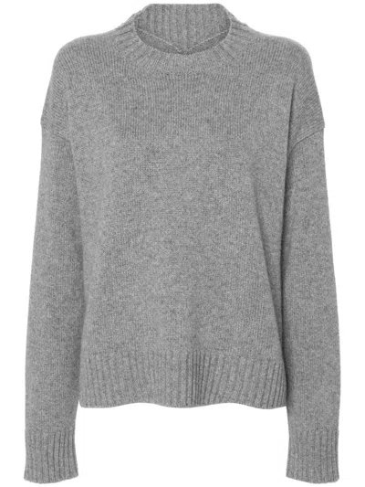 Jil Sander Crew-neck Cashmere-blend Jumper In Grey