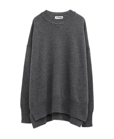 Jil Sander Crew Neck Cashmere Jumper In Black