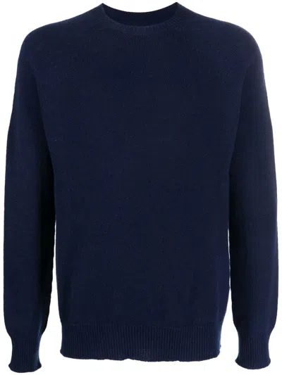 Jil Sander Crew Neck Cashmere Jumper In Blau