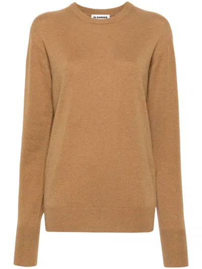 Jil Sander Crew-neck Cashmere Jumper In Neutrals