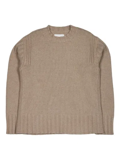 Jil Sander Crew-neck Cashmere Sweater In Brown