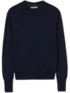 Jil Sander Crew-neck Cashmere Top In Blue