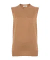 Jil Sander Crew-neck Cashmere Vest In Nude