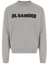 Jil Sander Grey Crewneck Logo Sweatshirt In Gray