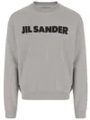 Jil Sander Grey Crewneck Logo Sweatshirt In Gray