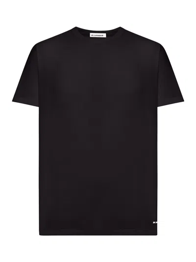 Jil Sander Crew Neck Cotton T-shirt In Black