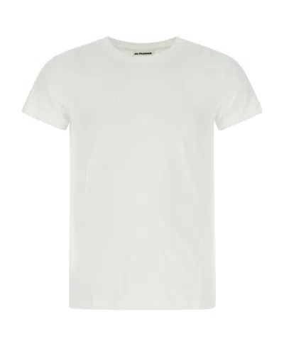Jil Sander White Cotton T-shirt With Subtle Logo