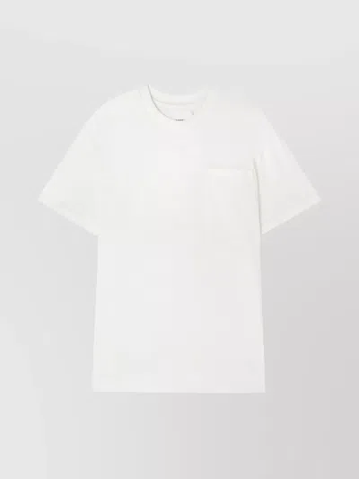 Jil Sander Crew Neck Cotton T-shirt With Chest Pocket In White
