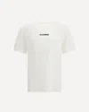 Jil Sander Men White Crewneck T-shirt With Logo Lettering On The Front In Cotton Man In White