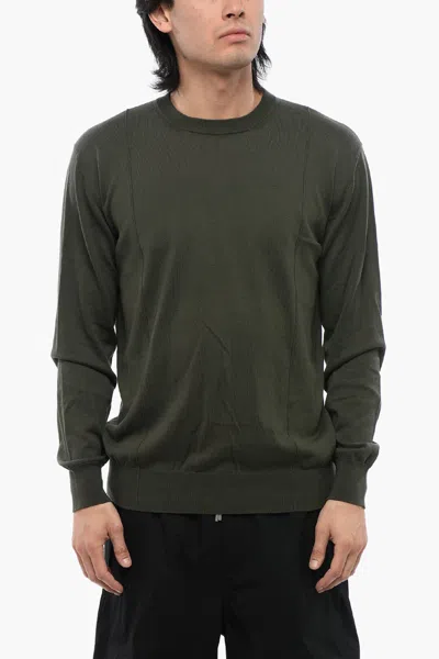 Jil Sander Crew Neck Extrafine Cotton Sweater In Green