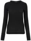 Jil Sander Black Stretch Polyester Blend Sweater In Black
