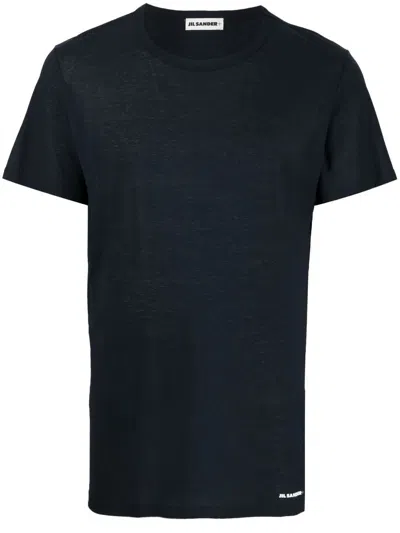 Jil Sander Crew-neck Fitted T-shirt In Midnight