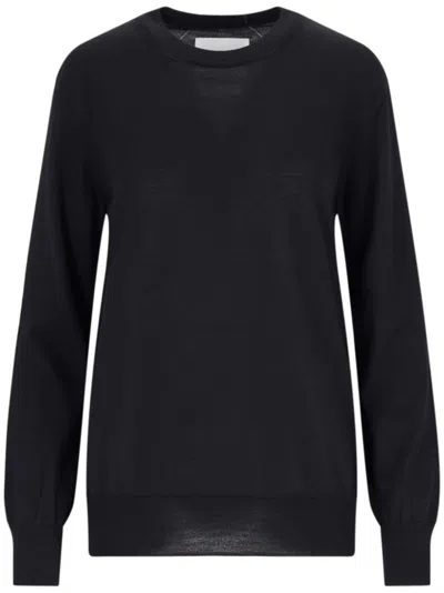 Jil Sander Knit Crewneck Sweater Raglan Sleeves In Black