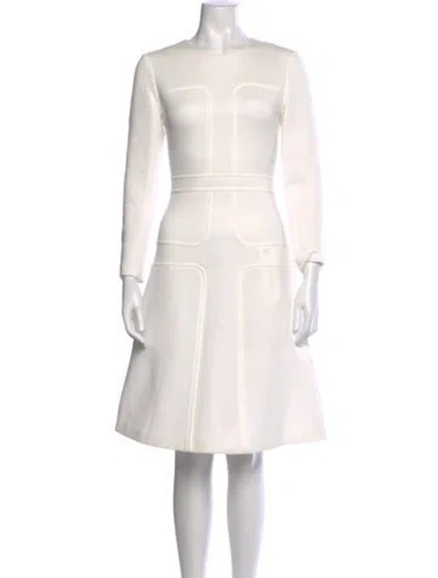 Pre-owned Jil Sander Crew Neck Knee-length Dress In Neutrals