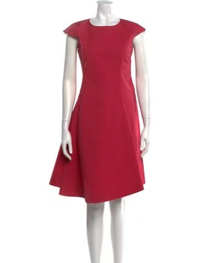 Pre-owned Jil Sander Crew Neck Knee-length Dress In Red