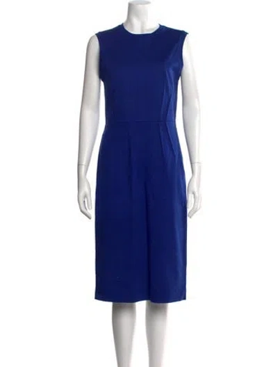 Pre-owned Jil Sander Crew Neck Knee-length Dress W/ Tags In Blue