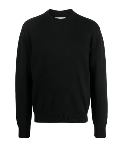 Jil Sander Crew-neck Knitted Jumper In Black
