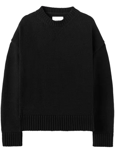 Jil Sander Crew-neck Knitted Jumper In Black