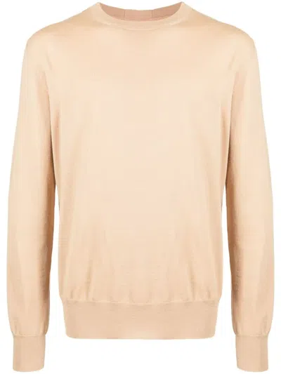 Jil Sander Crew Neck Knitted Jumper In Neutrals