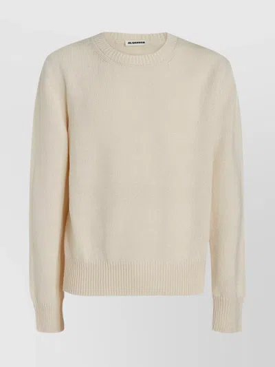 Jil Sander Crew Neck Knitwear Sweater In Neutrals