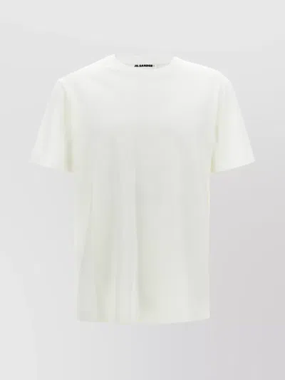 Jil Sander Crew Neck Logo Patch T-shirt In Black