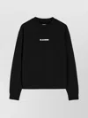 Jil Sander Black Cotton Crewneck Sweatshirt With Logo In Black