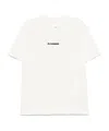 Jil Sander Ecru Short Sleeve T-shirt With Logo In White