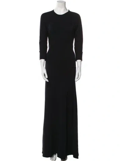 Pre-owned Jil Sander Crew Neck Long Dress In Black