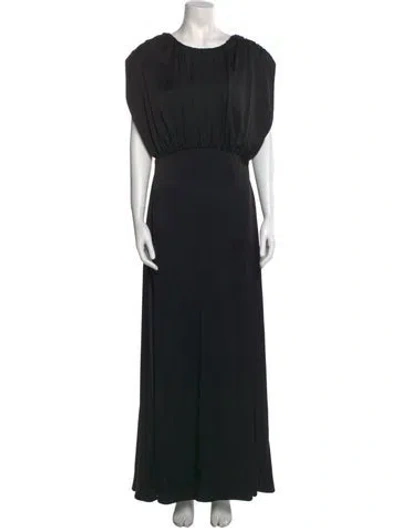 Pre-owned Jil Sander Crew Neck Long Dress In Black