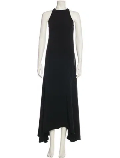 Pre-owned Jil Sander Crew Neck Long Dress In Black