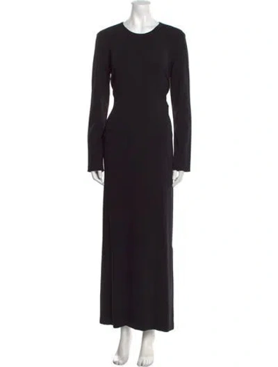 Pre-owned Jil Sander Crew Neck Long Dress In Black