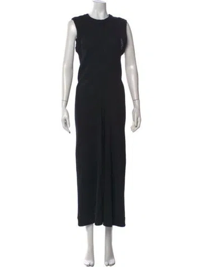 Pre-owned Jil Sander Crew Neck Long Dress In Black