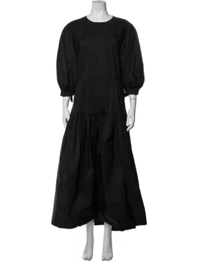Pre-owned Jil Sander Crew Neck Long Dress In Black
