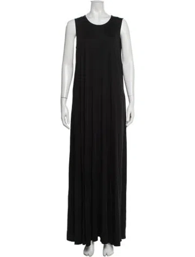 Pre-owned Jil Sander Crew Neck Long Dress In Black