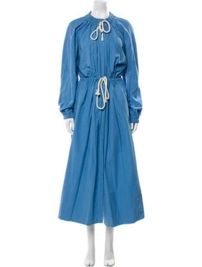 Pre-owned Jil Sander Crew Neck Long Dress In Blue