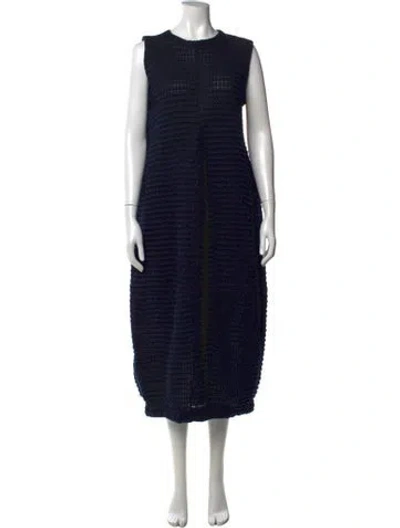 Pre-owned Jil Sander Crew Neck Long Dress In Blue