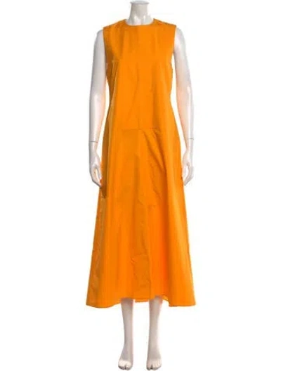 Pre-owned Jil Sander Crew Neck Long Dress In Orange
