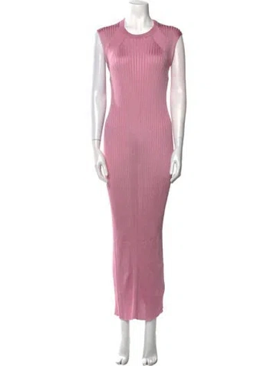 Pre-owned Jil Sander Crew Neck Long Dress In Pink
