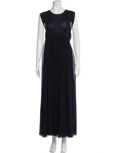 Pre-owned Jil Sander Crew Neck Long Dress W/ Tags In Blue