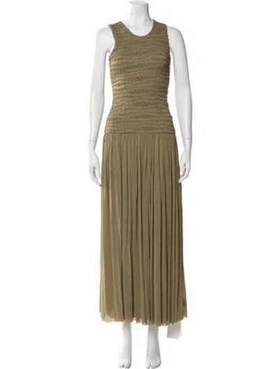 Pre-owned Jil Sander Crew Neck Long Dress W/ Tags In Green