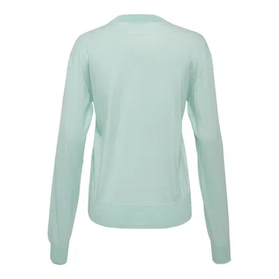 Jil Sander Crew Neck Long Sleeve Cardigan In Blue