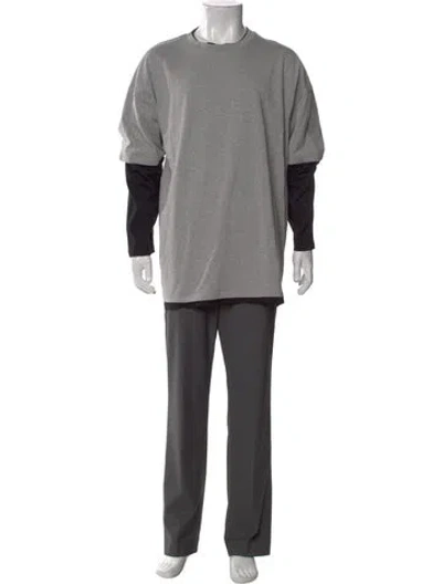 Pre-owned Jil Sander Crew Neck Long Sleeve Henley In Gray