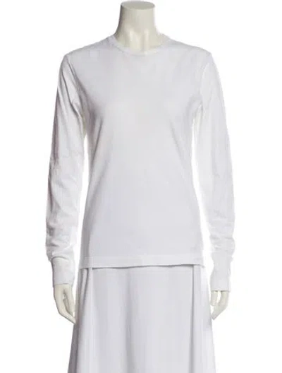 Pre-owned Jil Sander Crew Neck Long Sleeve Sweatshirt In White