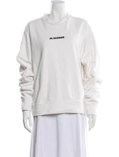 Pre-owned Jil Sander Crew Neck Long Sleeve Sweatshirt In White