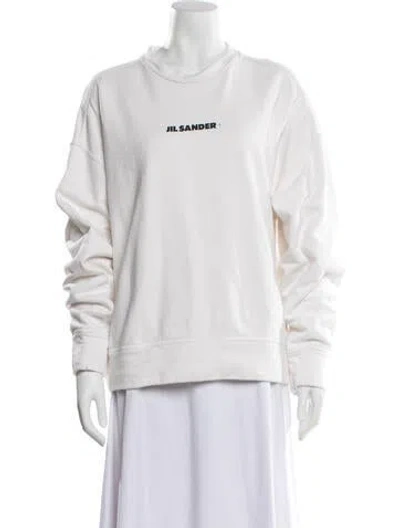 Pre-owned Jil Sander Crew Neck Long Sleeve Sweatshirt In White