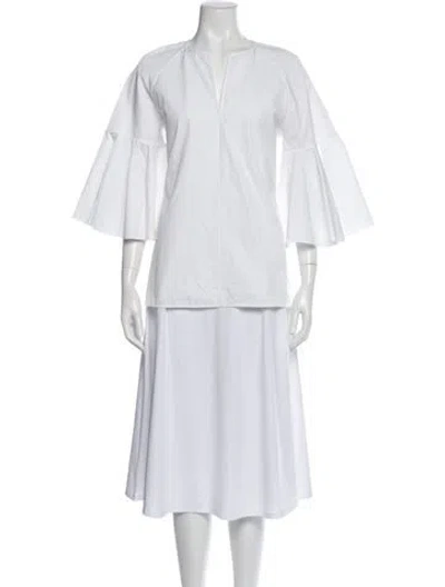 Pre-owned Jil Sander Crew Neck Long Sleeve Top In White