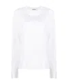 Jil Sander Crew Neck Long-sleeved T-shirt In White