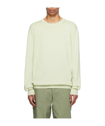 Jil Sander Green Crewneck Sweater In 110 - Open White