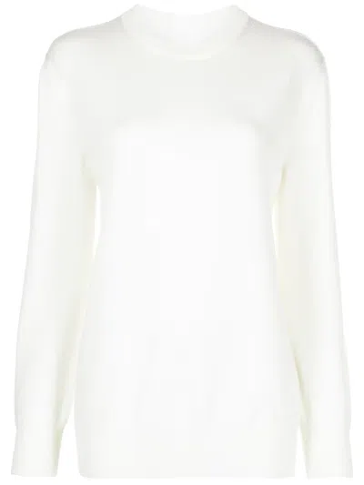 Jil Sander Crew-neck Merino Wool Sweater In Neutrals